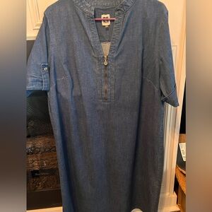 Casual Blue Anne Klein Size 1x Dress Womens Denim Short Sleeve Shift